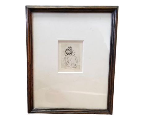 Thomas Rowlandson (1756 - 1827) 'Lace Making', drypoint etching, retailed by Rare &amp; Racy, Sheffield, framed, 9cm x 60, ou