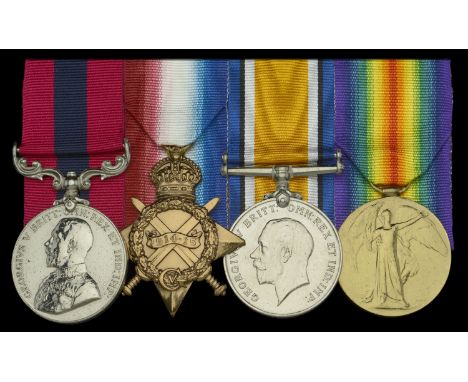 A Great War ‘Somme 1916’ D.C.M. group of four awarded to Private H. W. Cunningham, 6th Battalion, Dorsetshire Regiment, who, 