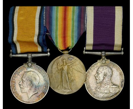 Three: Mechanican A. Greig, Royal Navy  British War and Victory Medals (279970 A. Greig. Mech. R.N.); Royal Navy L.S. & G.C.,