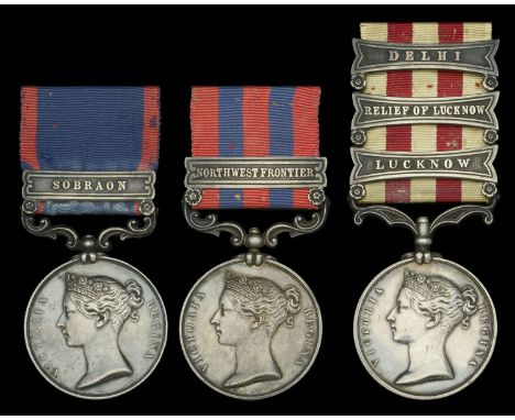 Three: Trumpeter J. Modget, Bengal Horse Artillery  Sutlej 1845-46, for Aliwal 1846, 1 clasp, Sobraon (H: P: Trumpr J: Moget 