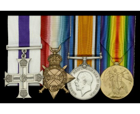 A Great War ‘Western Front’ M.C. group of four awarded to Captain C. W. Rowland, London Regiment, who was killed in action on