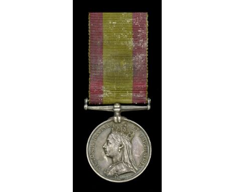 The Second Afghan War Medal awarded to Captain C. J. R. Fulford, 26th Bengal Native Infantry, who was mortally shot by an ass