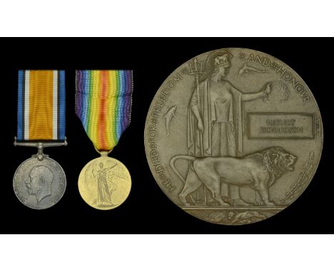 Pair: Private H. Richardson, 60th Battalion (Victoria Rifles of Canada), Canadian Infantry, who died on the Western Front, 14
