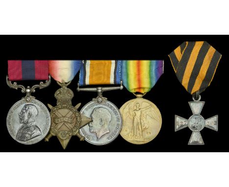 A Great War ‘Salonika’ D.C.M. and Russian Cross of St. George group of five awarded to Corporal J. H. Heywood, 12th Battalion