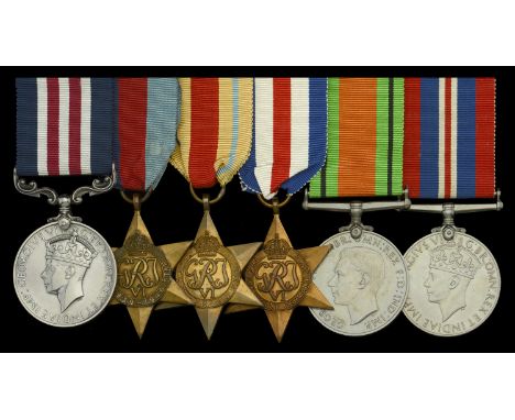 A fine Second War 1943 ‘Tunisia Campaign’ M.M. group of six awarded to Regimental Sergeant Major F. G. Findley, Royal Army Se