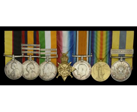 Seven: Staff Sergeant G. R. Watts, Army Service Corps  Queen’s Sudan 1896-98 (S/12576 Pte. G. R. Watts. A.S.C.); Queen’s Sout