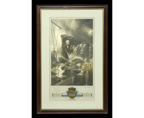 Boy First Class J. T. Cornwell winning the Victoria Cross.  A contemporary print of the famous portrait of Boy First Class Jo