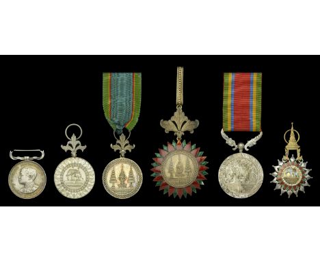 Thailand, Kingdom, Order of the Crown, 2nd issue (2), Commander’s neck badge, 70mm including suspension x 45mm, silver-gilt a