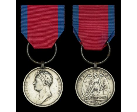 Waterloo 1815 (Thomas Nixon, Gunner, Royal Horse Artillery.) fitted with original steel clip and ring suspension, light edge 