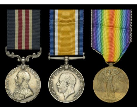 A Great War ‘Western Front’ M.M. group of three awarded to Private T. H. Wood, Durham Light Infantry and Labour Corps  Milita