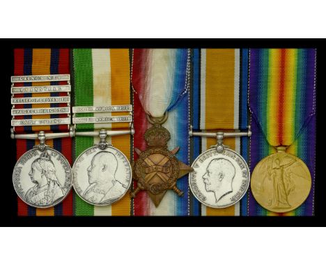 Five: Private W. Chappell, King’s Royal Rifle Corps, late Royal Sussex Regiment  Queen’s South Africa 1899-1902, 5 clasps, Ca