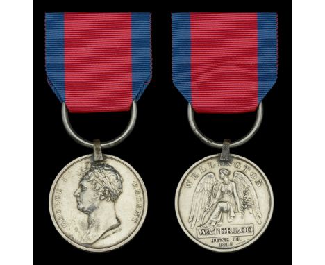 Waterloo 1815 (John Huysdens, 1st Light Batt. K.G.L.) fitted with original steel clip and ring suspension, nearly extremely f