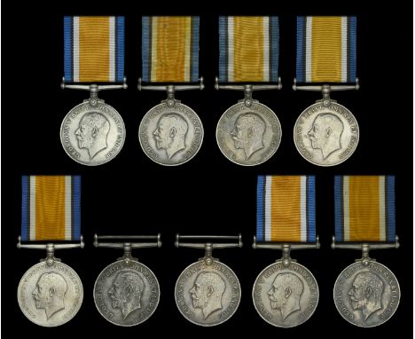 British War Medal 1914-20 (9) (M.B.1715 P. Weighill. C.M.M. R.N.V.R.; L.Z.8637 C. W. Peach. Sig. R.N.V.R.; C.Z.1456 J. M. Ewi