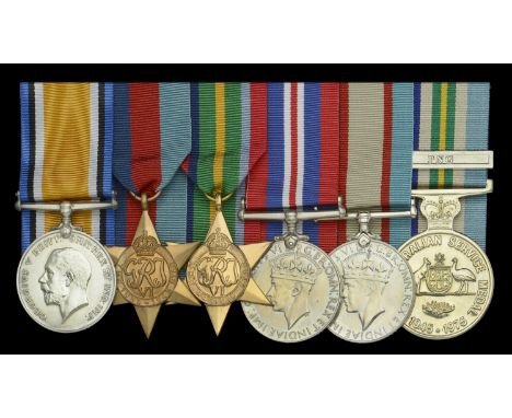 Family Group:   British War Medal 1914-20 (T-20502 Pte. F. Holder. A.S.C.) in named card box of issue, and outer OHMS transmi