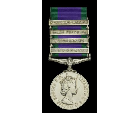 General Service 1962-2007, 4 clasps, Borneo, South Arabia, Malay Peninsula, Northern Ireland (RM.21742 M. R. Baker. Mne. R.M.