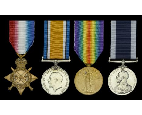 Four: Stoker First Class F. Booth, Royal Navy  1914-15 Star (290773. F. Booth. Sto. 1., R.N.); British War and Victory Medals
