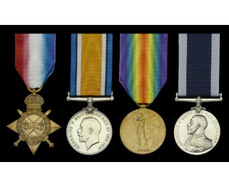 Four: Stoker First Class F. Booth, Royal Navy  1914-15 Star (290773. F. Booth. Sto. 1., R.N.); British War and Victory Medals