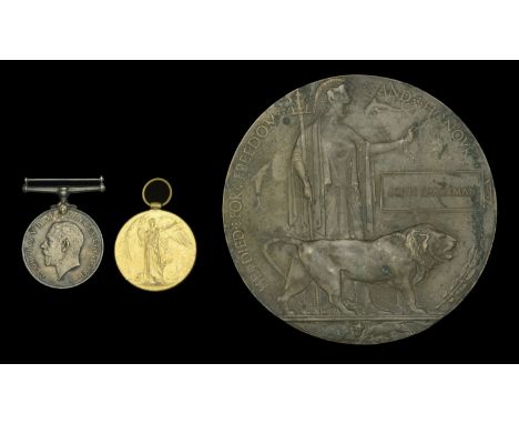 Pair: Private J. Spackman, Grenadier Guards, who was killed in action on the Western Front on 1 June 1918  British War and Vi