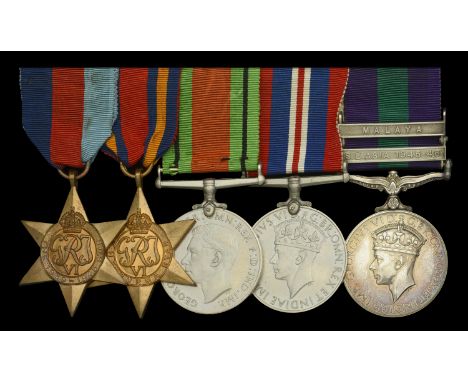 Five: Major G. N. B. Hart, 5th Gurkha Rifles, who was wounded in Burma in March 1944  1939-45 Star; Burma Star; Defence and W