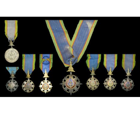 Thailand, Kingdom, Order of the Crown, 3rd issue (8), Commander’s neck badge, unmarked, silver, silver-gilt, and enamel, with