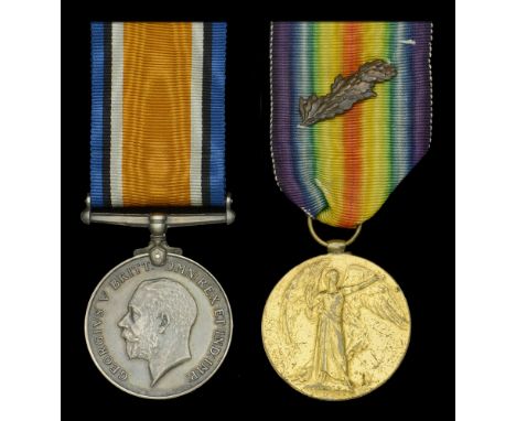 Pair: Captain Sir John Charrington, Army Service Corps, who was Mentioned in Despatches, and was later knighted for his work 