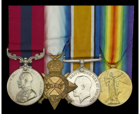 A Great War D.C.M. group of four awarded to Sergeant E. Shaw, 1/5th Battalion Nottinghamshire and Derbyshire Regiment  Distin