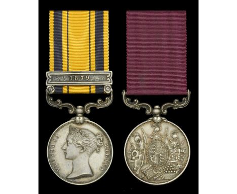 Pair: Quartermaster Sergeant Foreman of Works J. Middleton, Royal Engineers  South Africa 1877-79, 1 clasp, 1879 (13016, Lce.