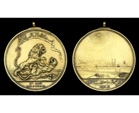 Honourable East India Company Medal for Seringapatam 1799, silver-gilt, 48mm, Soho Mint, fitted with small loop suspension, u