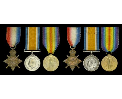 Three: Private L. Scudder, East Kent Regiment 1914-15 Star (SR-10877 Pte. L. Scudder. E. Kent R.); British War and Victory Me