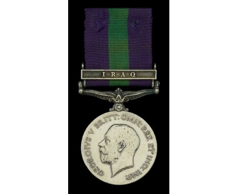 General Service 1918-62, 1 clasp, Iraq (7577268 Pte. R. E. Thornton. R.A.O.C.) polished, very fine £60-£80
