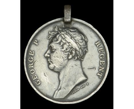 Renamed Medal: Waterloo 1815 (Robert Wooller, 51st. Lt. Infantry) re-engraved naming, with original steel clip but lacking ri