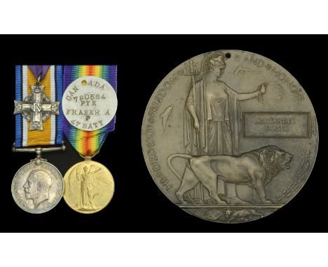 Pair: Private A. Fraser, 47th Battalion (British Columbia), Canadian Infantry, a stretcher-bearer who was killed in action wh
