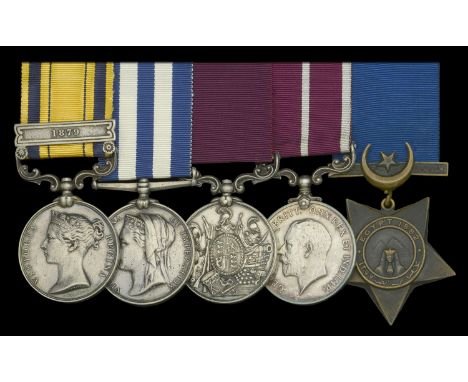 Five: Quartermaster Sergeant G. Goldsmith, Royal Engineers  South Africa 1877-79, 1 clasp, 1879 (12135 2nd Corpl. G. Goldsmit