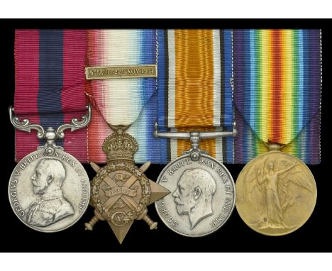 A Great War ‘Revelon Ridge’ September 1918 D.C.M. group of four awarded to Private G. H. Elston, 2nd Battalion, Lincolnshire 