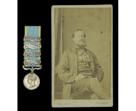 Crimea 1854-56, 4 clasps, Alma, Balaklava, Inkermann, Sebastopol, of contemporary manufacture; together with a Carte de Visit