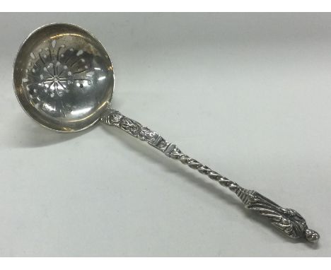 A silver sauce ladle with Apostle handle. Sheffield 1921. Approx. 29 grams. Est. £30 - £50.