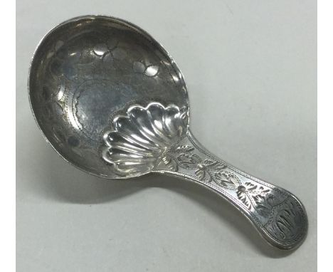 A silver caddy spoon. Birmingham 1817. By John Lawrence & Co. Approx. 6 grams. Est. £50 - £80.