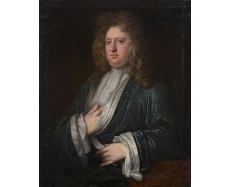 English school; circa 1700. "Portrait of a gentleman". Oil on canvas. Presents repainting and restorations. Measures: 186 x 8