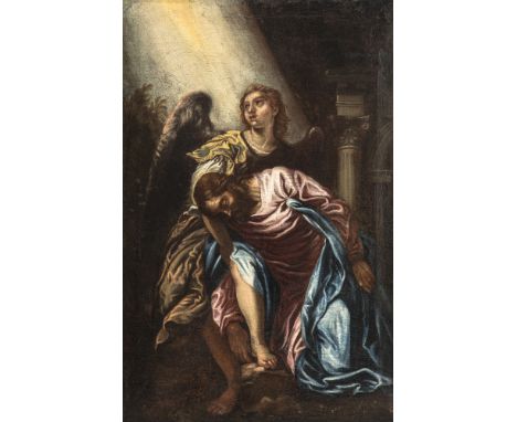 Venetian school, PAOLO VERONESE circle (Verona, 1528 - Venice, 1588); XVII century. "Christ in the Garden of Olives". Oil on 
