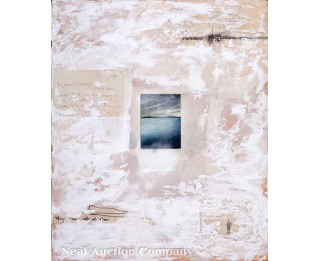 Raine Bedsole (American/New Orleans, 20th c.), "Things That Attract Them", 2002, mixed media on wood panel, titled lower left