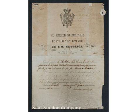 [Pierre Soulé], 6 manuscripts incl. excerpts of letter to Farragut, c. 1862, 2 sheets, 9 1/2 in. x 7 1/2 in.; manuscript acco