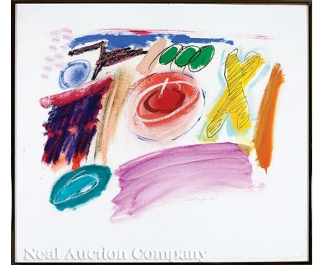 Ida Rittenberg Kohlmeyer (American/New Orleans, 1912-1997), "Anomaly Drawing #1", 1981, oil and mixed media on paper, signed 