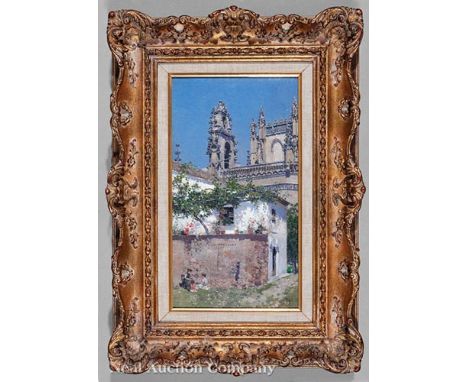 Martin Rico y Ortega (Spanish, 1833-1908), "Picnic", oil on wood panel, signed "Rico" lower right, "M. Knoedler & Co." label 