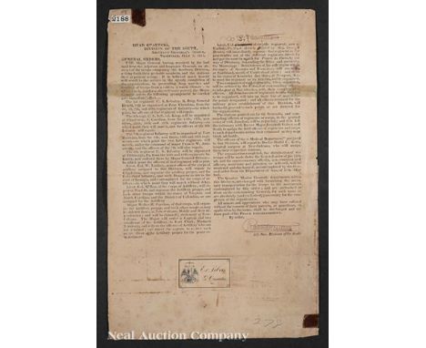 [Battle of New Orleans], incl. manuscript requisition for stationery for General David B. Morgan, Jan. 1815, 13 1/2 in. x 8 1