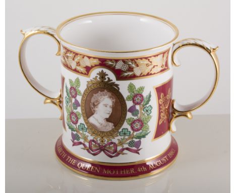 Spode loving cup, limited edition No.31/500, 16cm tall, Her Royal Highness Elizabeth, The Queen Mother.