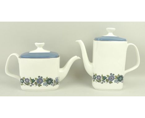 A Royal Doulton porcelain part dinner, tea and coffee service decorated in the 'Esprit' pattern, H5011, comprising; two coffe