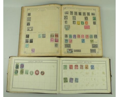 A Victorian and an Edwardian stamp album containing a collection of GB and Commonwealth stamps. 