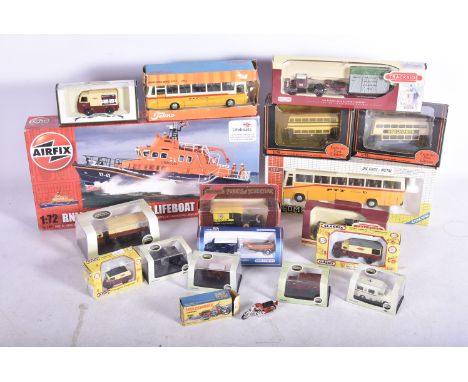 Modern Diecast Vehicles, a boxed/cased collection of vintage mainly commercial vehicles, comprises Tekno 950 Mercedes Benz PT