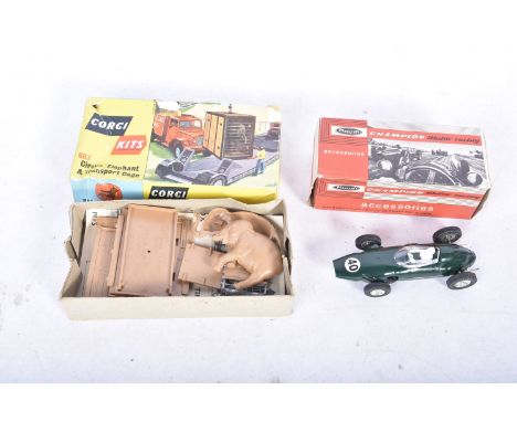 Jouef for Playcraft Champion Motor Racing BRM and Corgi Circus Kit,  BRM in green, in original box, VG-E, box G, Corgi Kit 60