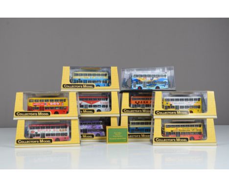 Collector's Model Far Eastern Buses, a cased group of 1:76 scale Leyland Victory Double Deck buses, ten cased (nine with card